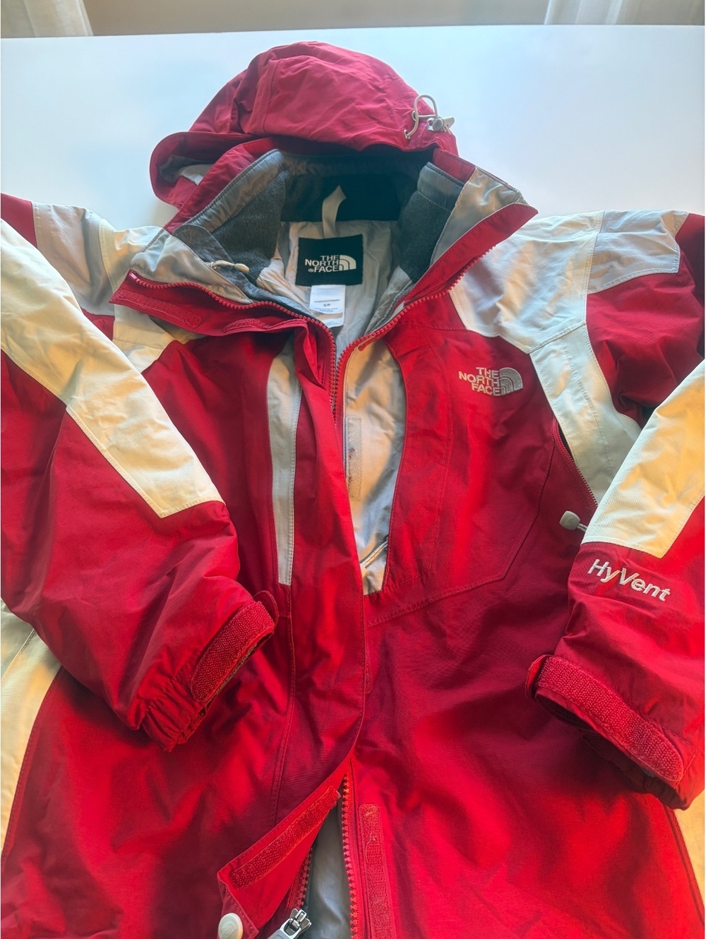 The North Face HyVent Red and White Women's Ski Jacket